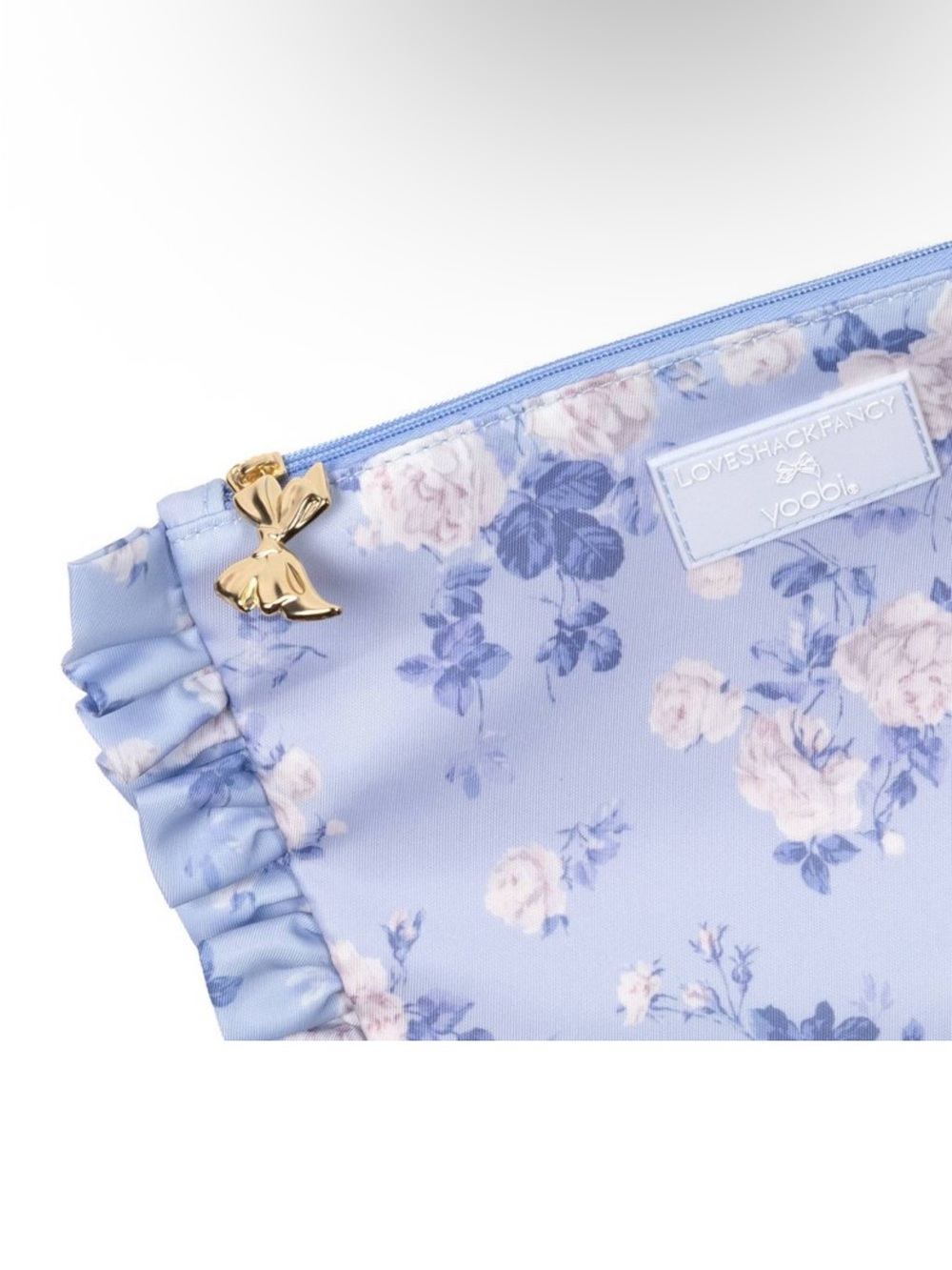 LoveShackFancy Floral Ruffle Zip Pouch - Picture 4 of 5